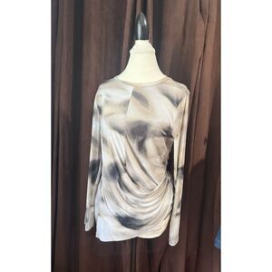 Calvin Klein Mesh Top, Large Brown/Ivory